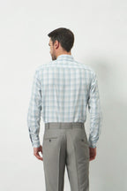 Classic Fit Check 100% Cotton Shirt | Blue & Grey