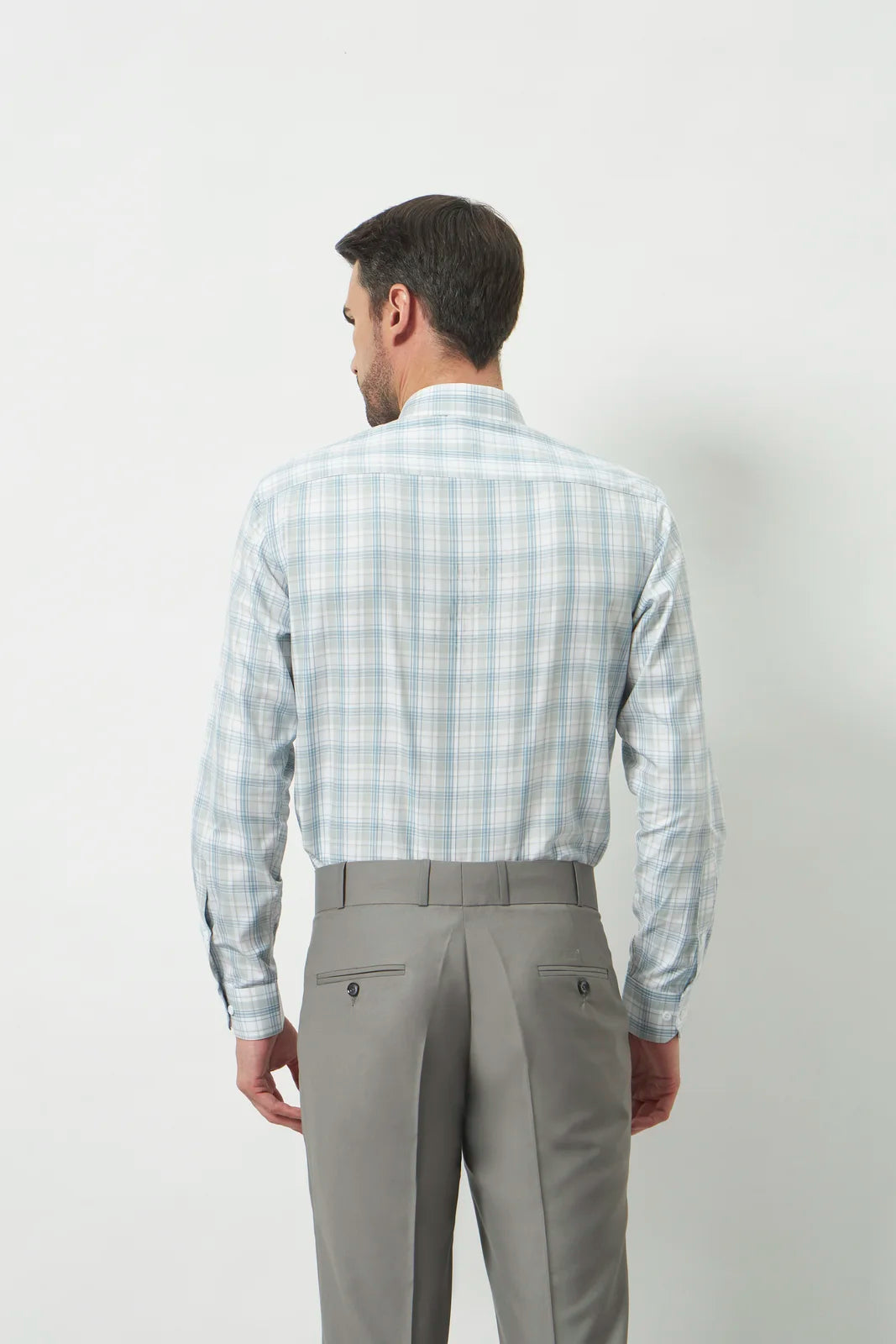 Classic Fit Check 100% Cotton Shirt | Blue & Grey