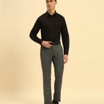 Classic Fit Giza Cotton Satin Shirt | Black