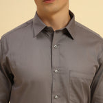 Classic Fit Belgium Giza Cotton Shirt | Dark Grey