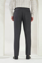 Pleated Tailored Fit Terry-Rayon Trousers | Dark Grey