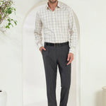 Pleated Tailored Fit Terry-Rayon Trousers | Dark Grey