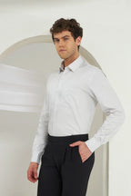 Classic Fit Check 100% Cotton Shirt | White & Grey