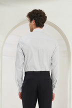Classic Fit Check 100% Cotton Shirt | White & Grey