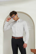 Classic Fit Check 100% Cotton Shirt | White & Grey