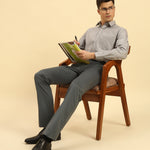 Classic Fit Textured Cotton-Blend Shirt | Grey