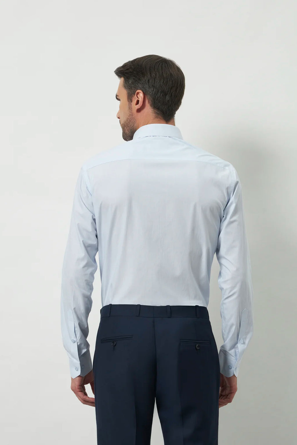 Classic Fit Stripes 100% Cotton Shirt | White & Light Blue