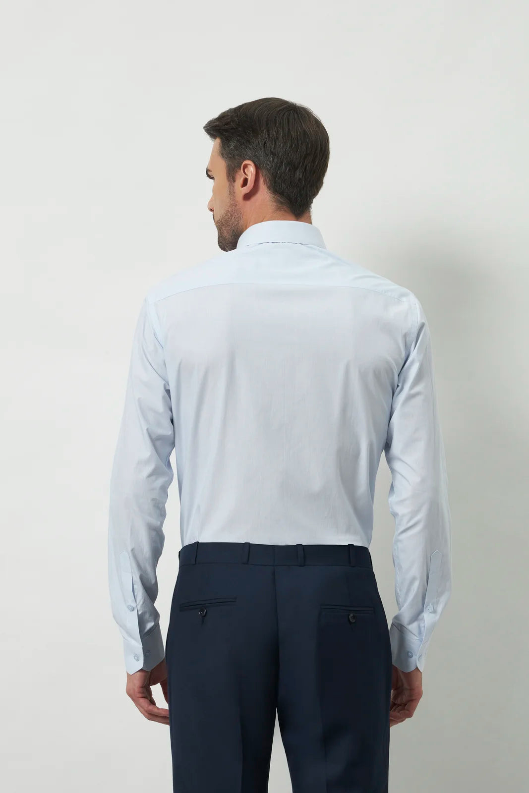 Classic Fit Stripes 100% Cotton Shirt | White & Light Blue