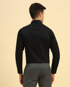 Back view of the Navy Blue Aeternum Men's Stretch Blend Shirt demonstrating the clean, contoured shoulder and waist line.
