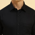 Slim Fit Stretch Blend Shirt | Navy Blue
