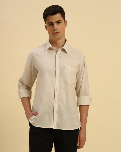 Relaxed Fit Salerno Cotton-Linen Shirt | Beige