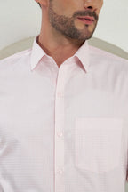 Classic Fit Check 100% Cotton Shirt | White & Pink