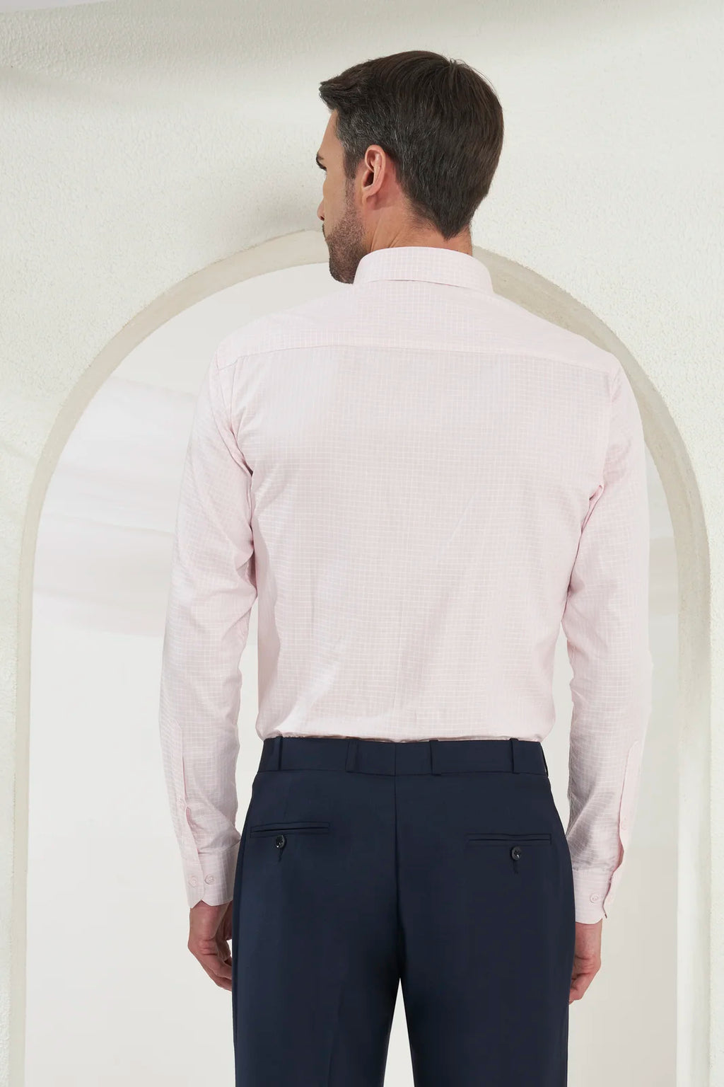 Classic Fit Check 100% Cotton Shirt | White & Pink