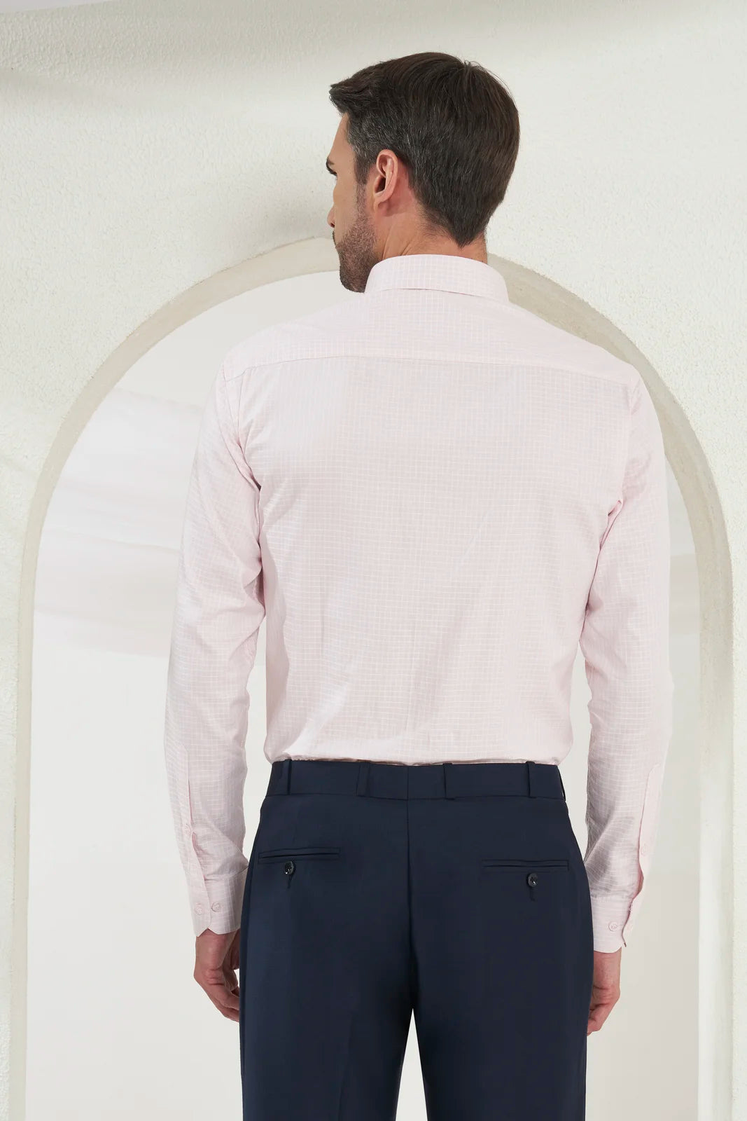 Classic Fit Check 100% Cotton Shirt | White & Pink