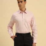 Classic Fit Textured Cotton Shirt | Light Pink