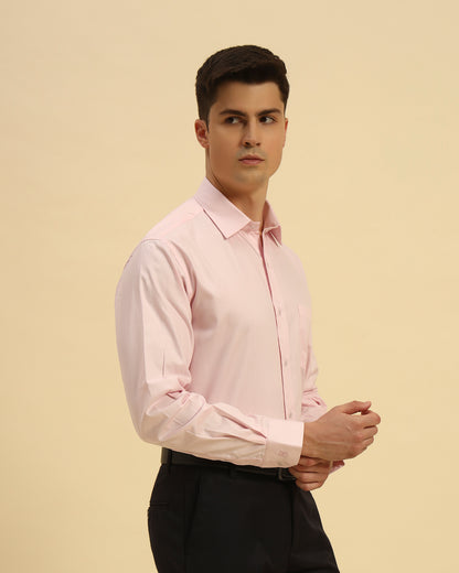 Classic Fit Textured Cotton Shirt | Light Pink