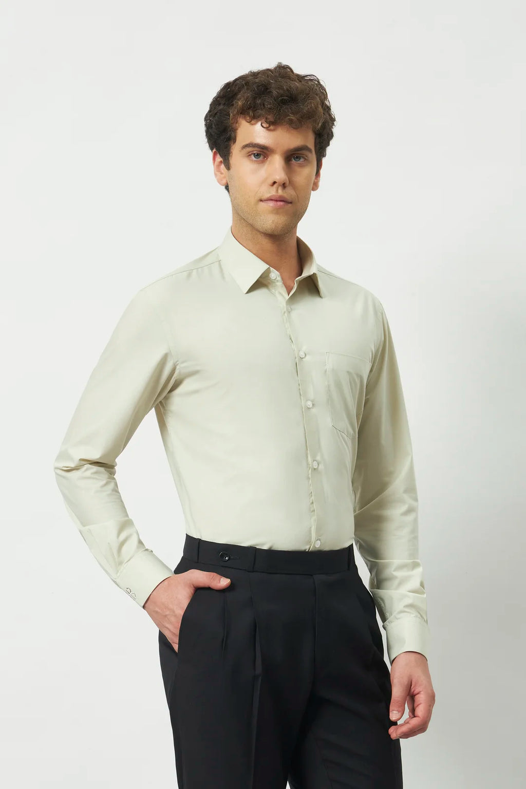 Classic Fit Cotton Blend Shirt | Pistachio