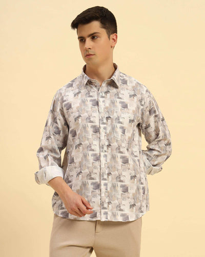 Classic Fit Printed French Cotton-Viscose Shirt