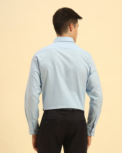 Classic Fit Corded Cotton-Blend Shirt | Sky Blue