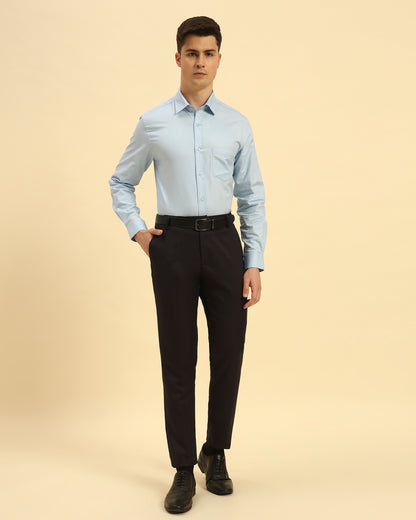 Classic Fit Corded Cotton-Blend Shirt | Sky Blue