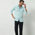 Classic Fit 100% Cotton Shirt | Sky Blue