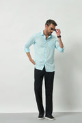 Classic Fit 100% Cotton Shirt | Sky Blue