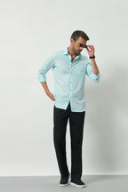Classic Fit 100% Cotton Shirt | Sky Blue