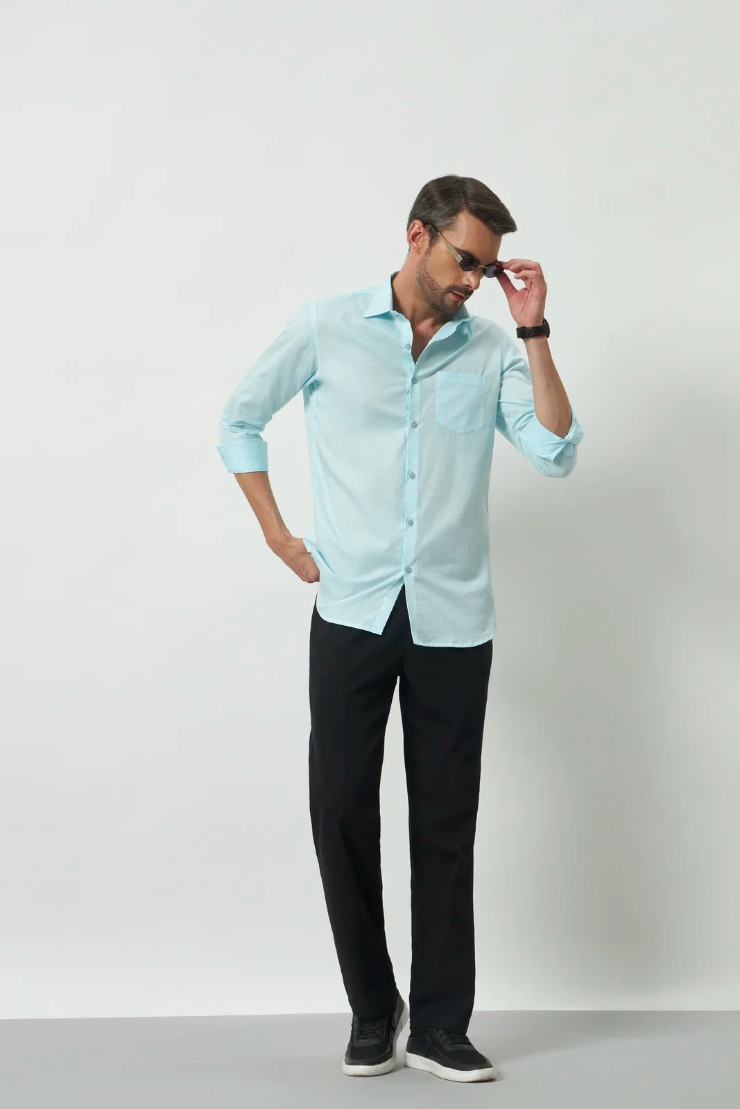 Classic Fit 100% Cotton Shirt | Sky Blue