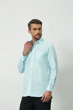 Classic Fit 100% Cotton Shirt | Sky Blue