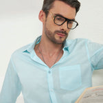Classic Fit 100% Cotton Shirt | Sky Blue