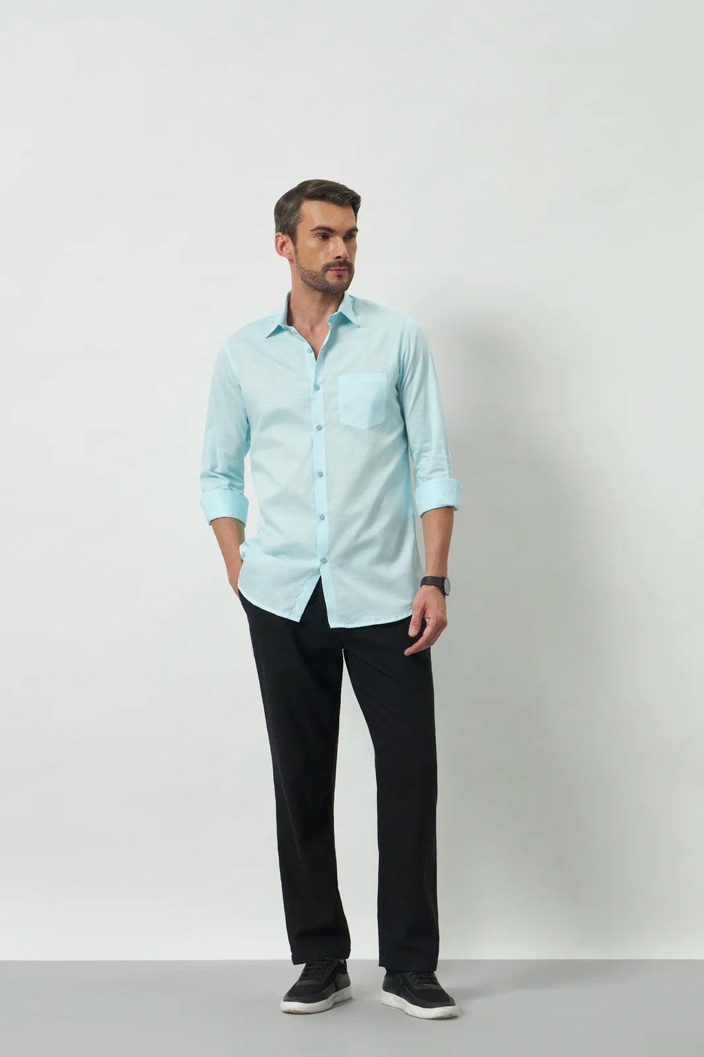 Classic Fit 100% Cotton Shirt | Sky Blue