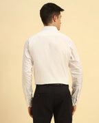 Back view of the White Aeternum Men's Oxford Cotton Shirt demonstrating the structured shoulder and clean silhouette.