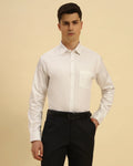 Aeternum Men's Classic Fit Oxford Cotton Shirt in White - Front view showing the traditional button-down collar and durable Oxford weave.