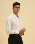 Aeternum Men's Classic Fit Supima Cotton Shirt in White - Front view showing the crisp, clean button-down design