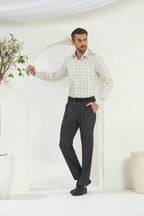 Classic Fit Check 100% Cotton Shirt | Yellow & Grey