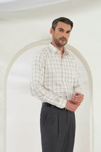 Classic Fit Check 100% Cotton Shirt | Yellow & Grey