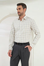 Classic Fit Check 100% Cotton Shirt | Yellow & Grey