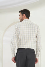Classic Fit Check 100% Cotton Shirt | Yellow & Grey