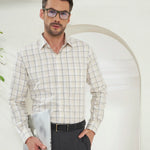 Classic Fit Check 100% Cotton Shirt | Yellow & Grey