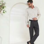 Classic Fit Check 100% Cotton Shirt | Yellow & Grey