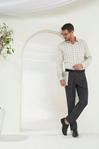 Classic Fit Check 100% Cotton Shirt | Yellow & Grey